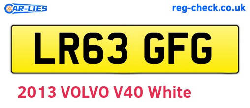 LR63GFG are the vehicle registration plates.