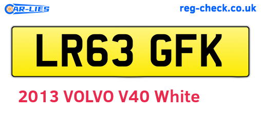 LR63GFK are the vehicle registration plates.