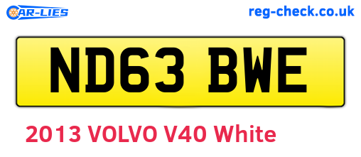 ND63BWE are the vehicle registration plates.