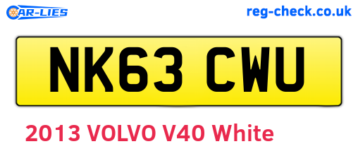 NK63CWU are the vehicle registration plates.