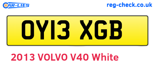 OY13XGB are the vehicle registration plates.