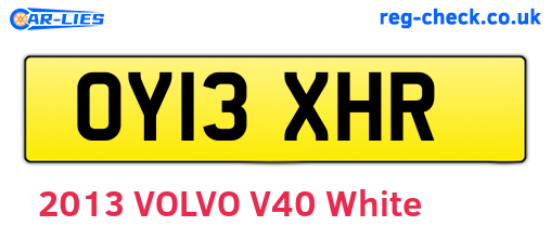 OY13XHR are the vehicle registration plates.