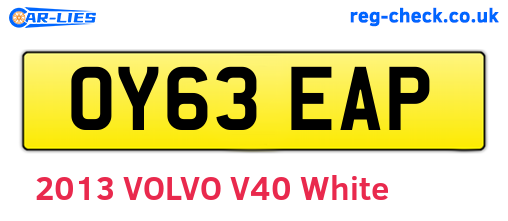 OY63EAP are the vehicle registration plates.