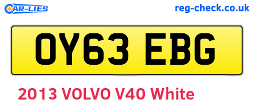 OY63EBG are the vehicle registration plates.
