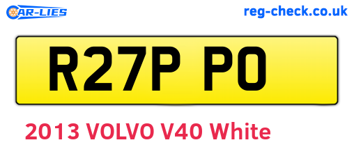 R27PPO are the vehicle registration plates.