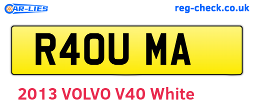 R40UMA are the vehicle registration plates.