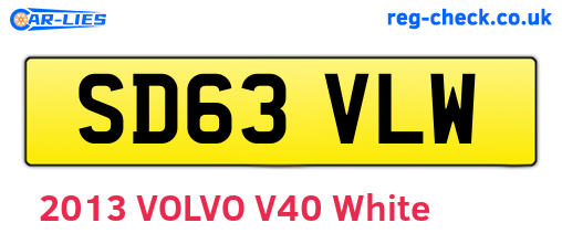 SD63VLW are the vehicle registration plates.
