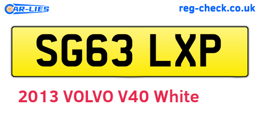 SG63LXP are the vehicle registration plates.