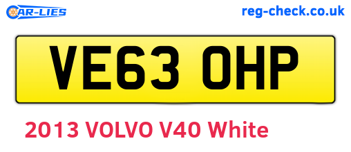 VE63OHP are the vehicle registration plates.