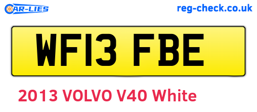 WF13FBE are the vehicle registration plates.