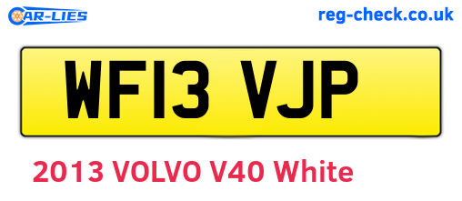 WF13VJP are the vehicle registration plates.