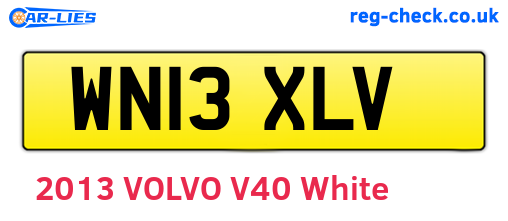 WN13XLV are the vehicle registration plates.