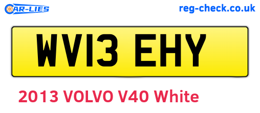 WV13EHY are the vehicle registration plates.
