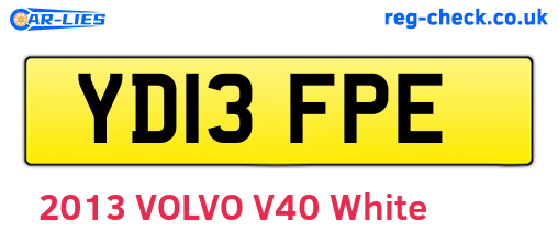 YD13FPE are the vehicle registration plates.