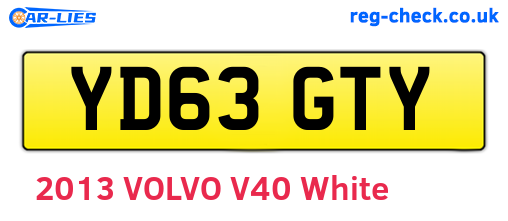 YD63GTY are the vehicle registration plates.