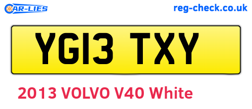 YG13TXY are the vehicle registration plates.