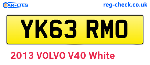 YK63RMO are the vehicle registration plates.