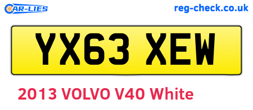 YX63XEW are the vehicle registration plates.