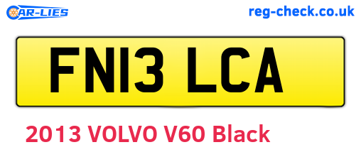 FN13LCA are the vehicle registration plates.