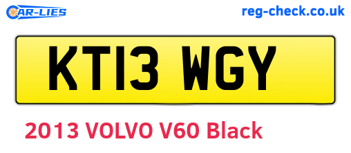 KT13WGY are the vehicle registration plates.