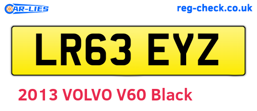 LR63EYZ are the vehicle registration plates.
