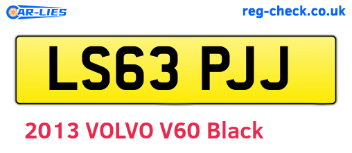 LS63PJJ are the vehicle registration plates.