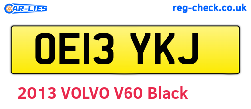 OE13YKJ are the vehicle registration plates.
