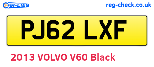 PJ62LXF are the vehicle registration plates.