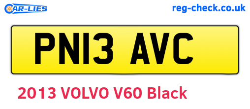 PN13AVC are the vehicle registration plates.