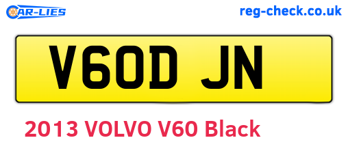 V60DJN are the vehicle registration plates.