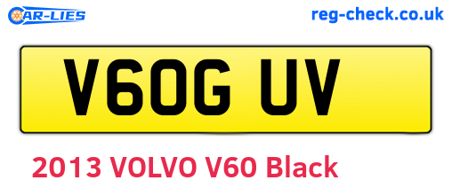 V60GUV are the vehicle registration plates.