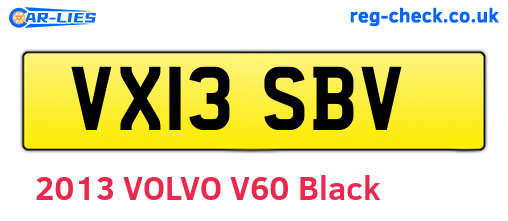 VX13SBV are the vehicle registration plates.