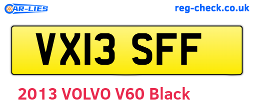 VX13SFF are the vehicle registration plates.