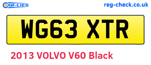 WG63XTR are the vehicle registration plates.