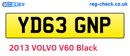 YD63GNP are the vehicle registration plates.
