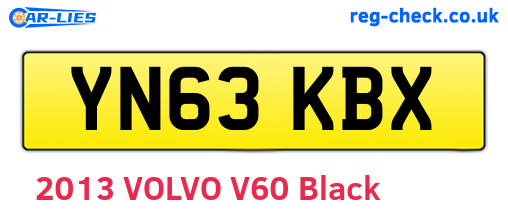 YN63KBX are the vehicle registration plates.