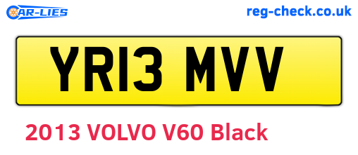 YR13MVV are the vehicle registration plates.