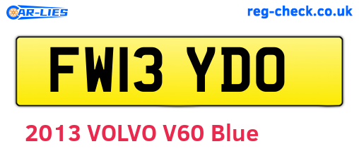 FW13YDO are the vehicle registration plates.