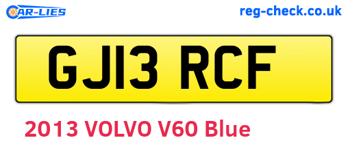 GJ13RCF are the vehicle registration plates.