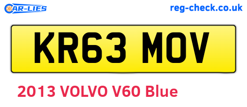 KR63MOV are the vehicle registration plates.