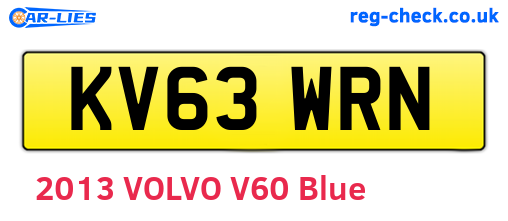 KV63WRN are the vehicle registration plates.