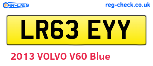 LR63EYY are the vehicle registration plates.
