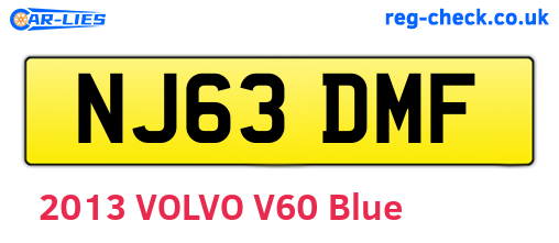 NJ63DMF are the vehicle registration plates.