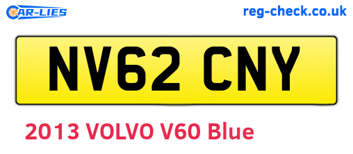 NV62CNY are the vehicle registration plates.