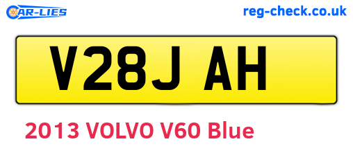 V28JAH are the vehicle registration plates.