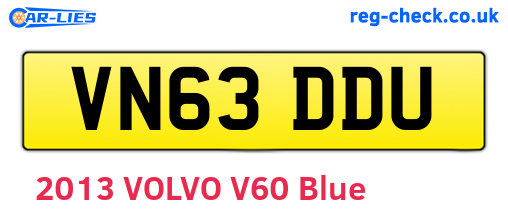 VN63DDU are the vehicle registration plates.