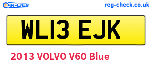 WL13EJK are the vehicle registration plates.