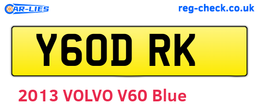 Y60DRK are the vehicle registration plates.
