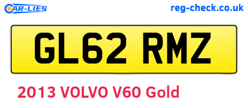 GL62RMZ are the vehicle registration plates.