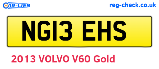 NG13EHS are the vehicle registration plates.